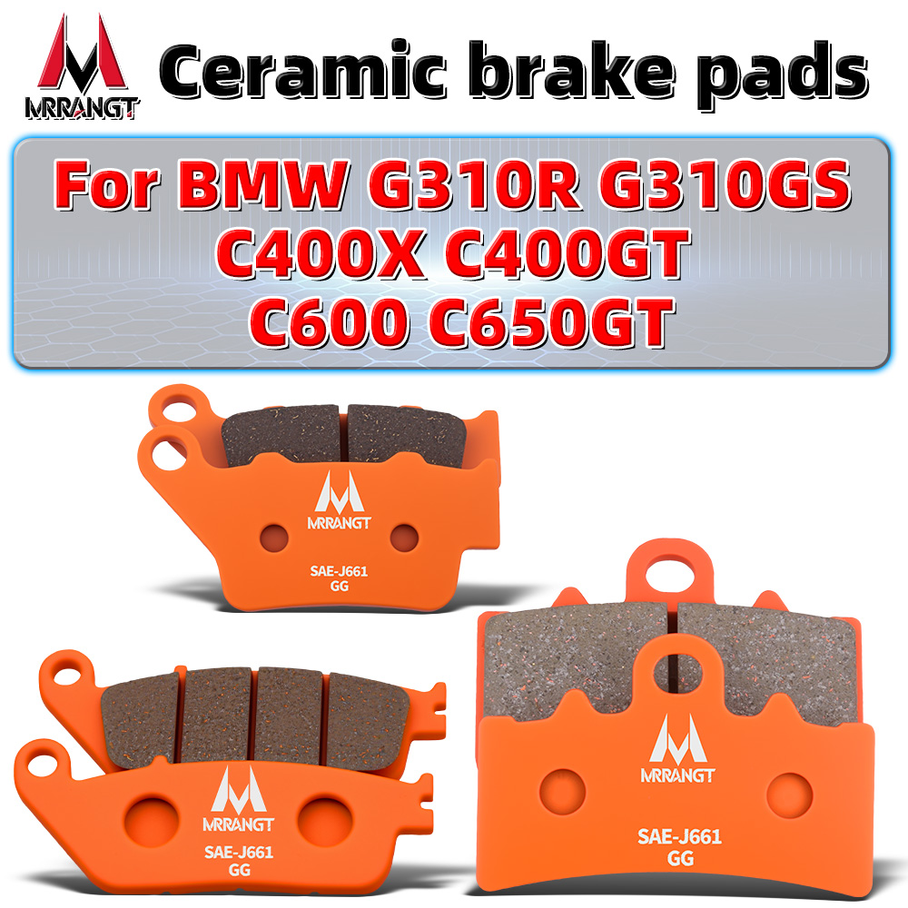 Carbon Ceramic Motorcycle Brake Rotor - MRRANGT 低粉塵セラミックフロントおよびリアブレーキパッドフルセット BMW オートバイ G310R G310GS